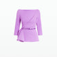 Paisley Lupine Top With Embroidered Belt