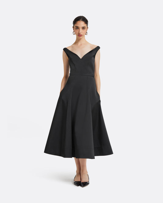 Yesim Black Midi Dress