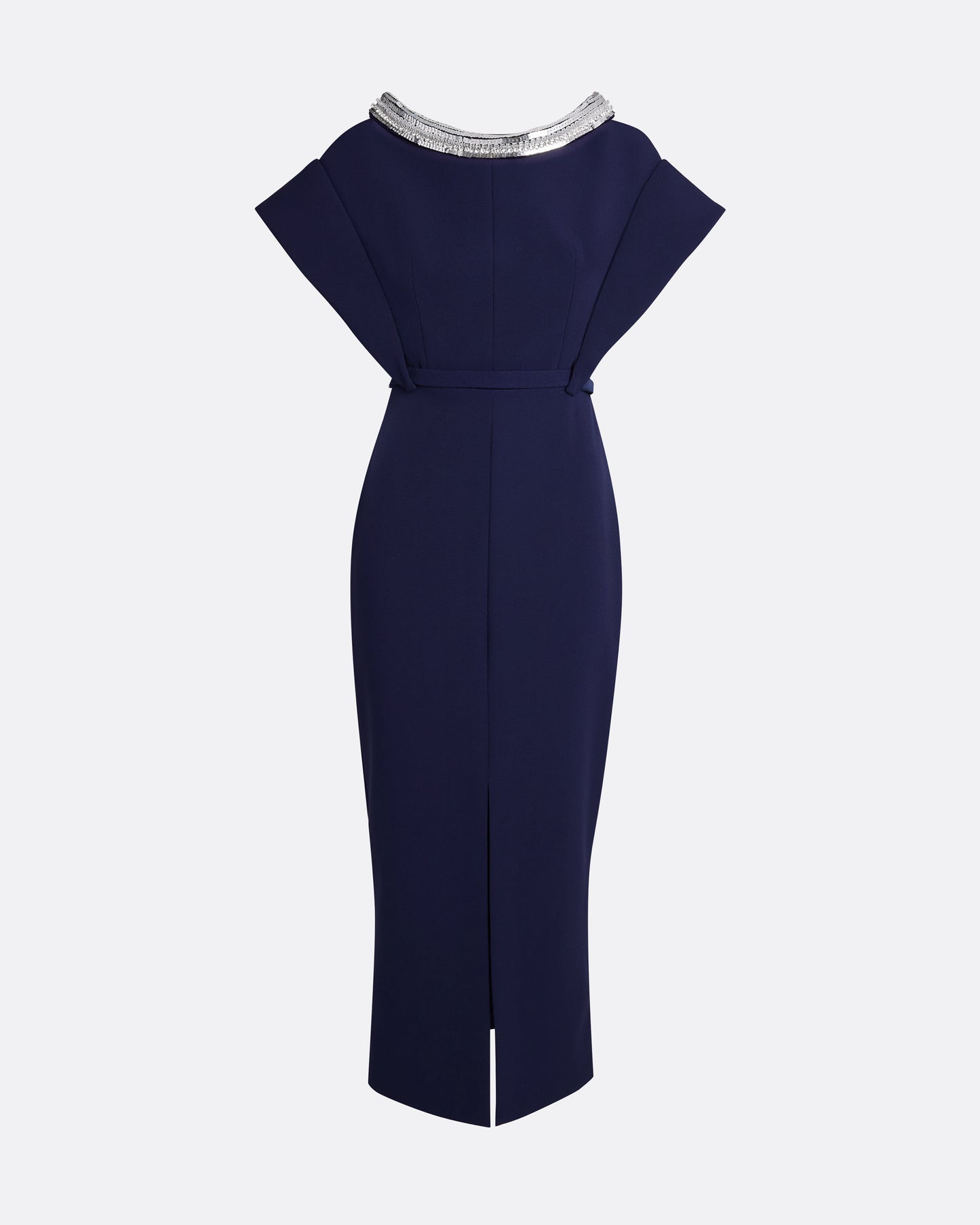 Meral Azurite Blue Embroidered Midi Dress