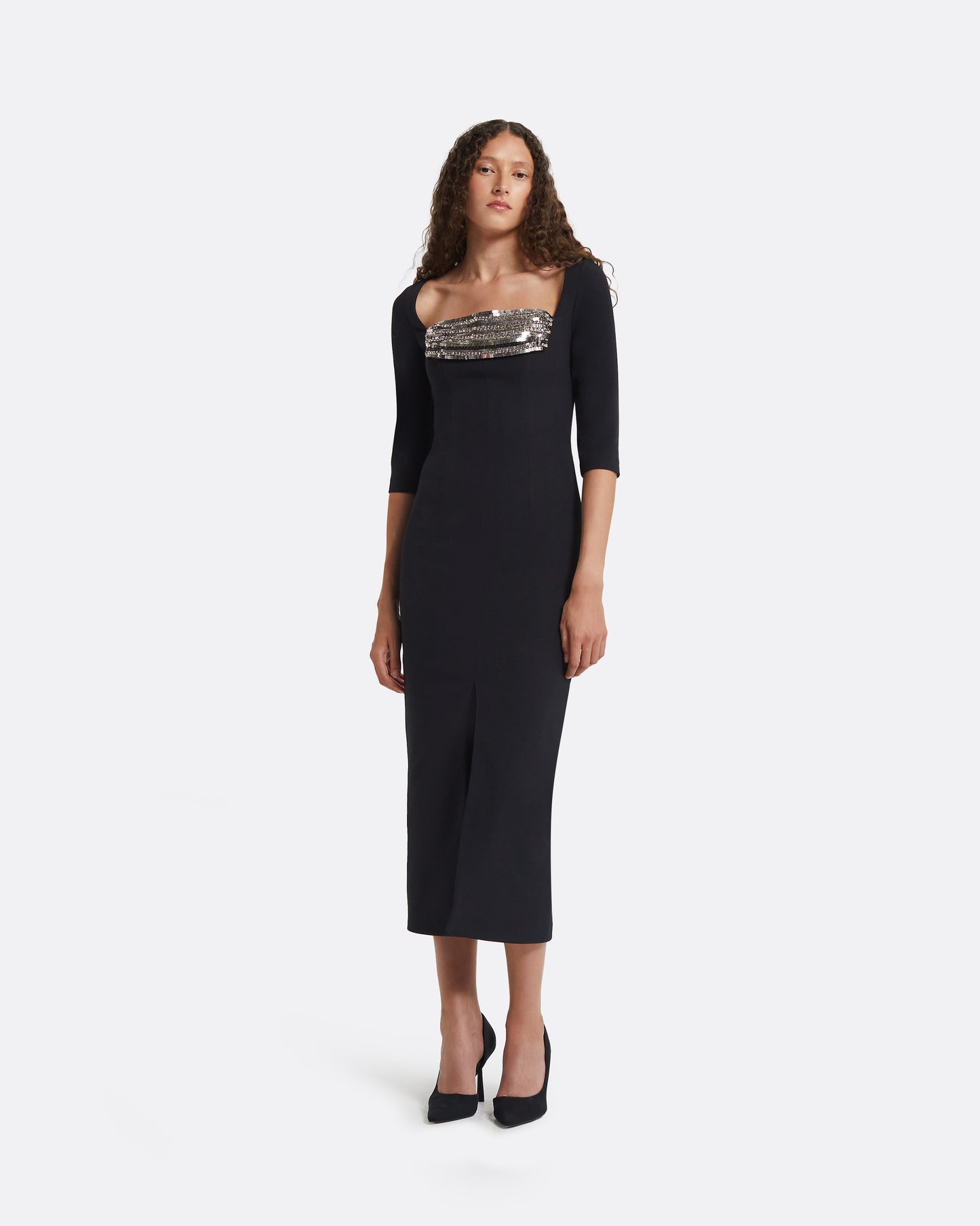 Derya Black Midi Dress