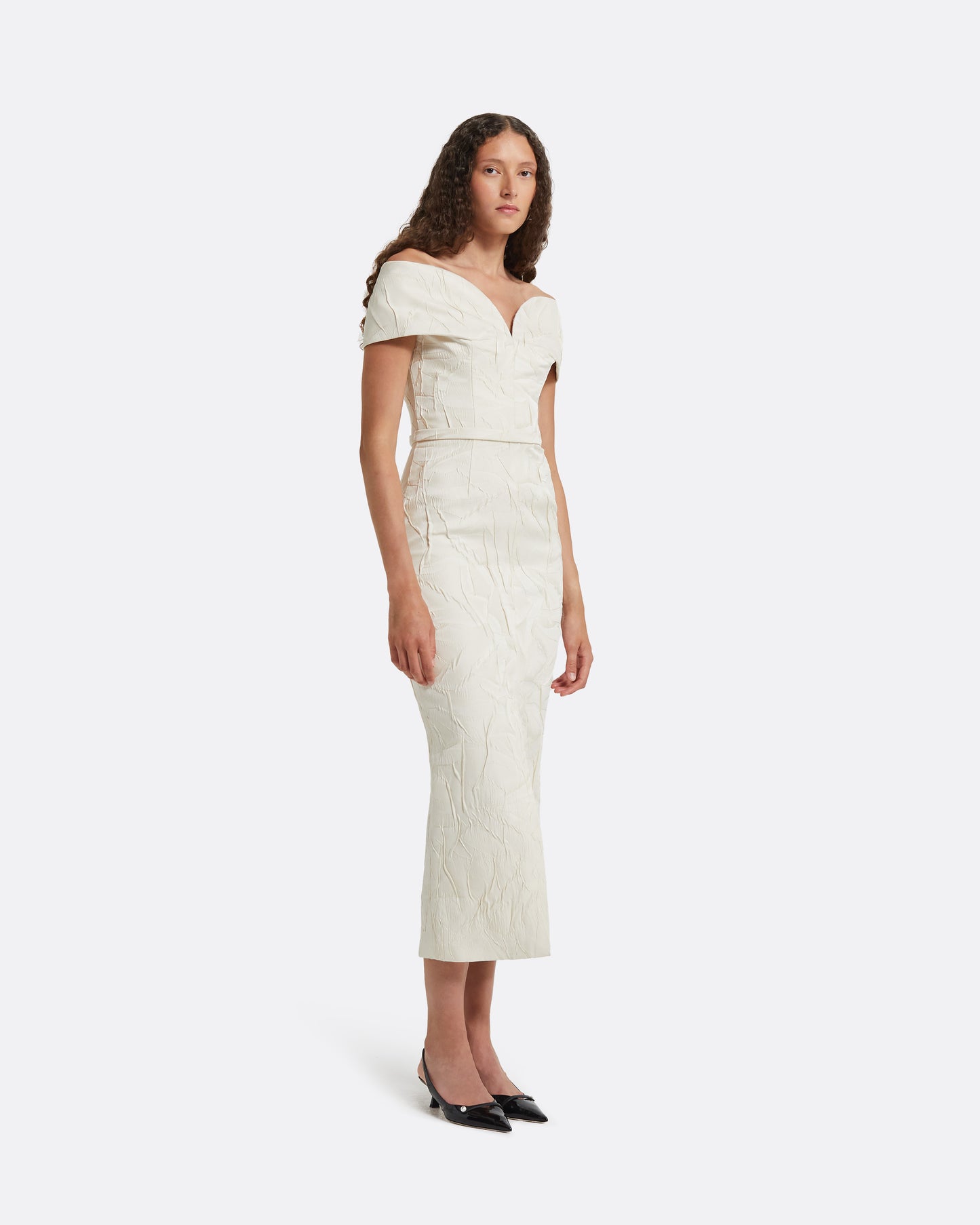 Tonyi Ivory Midi Dress