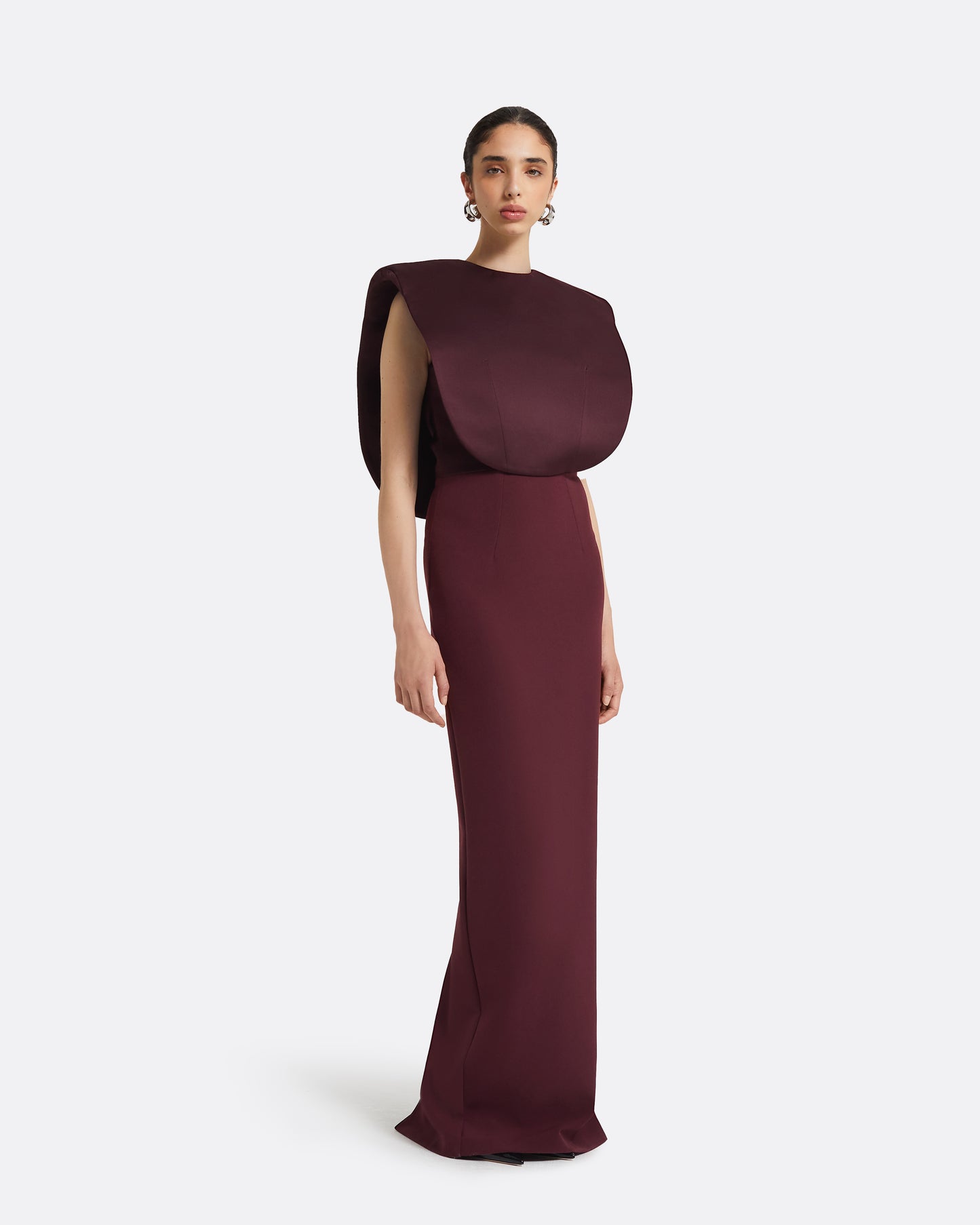 Beril Wine Long Dress