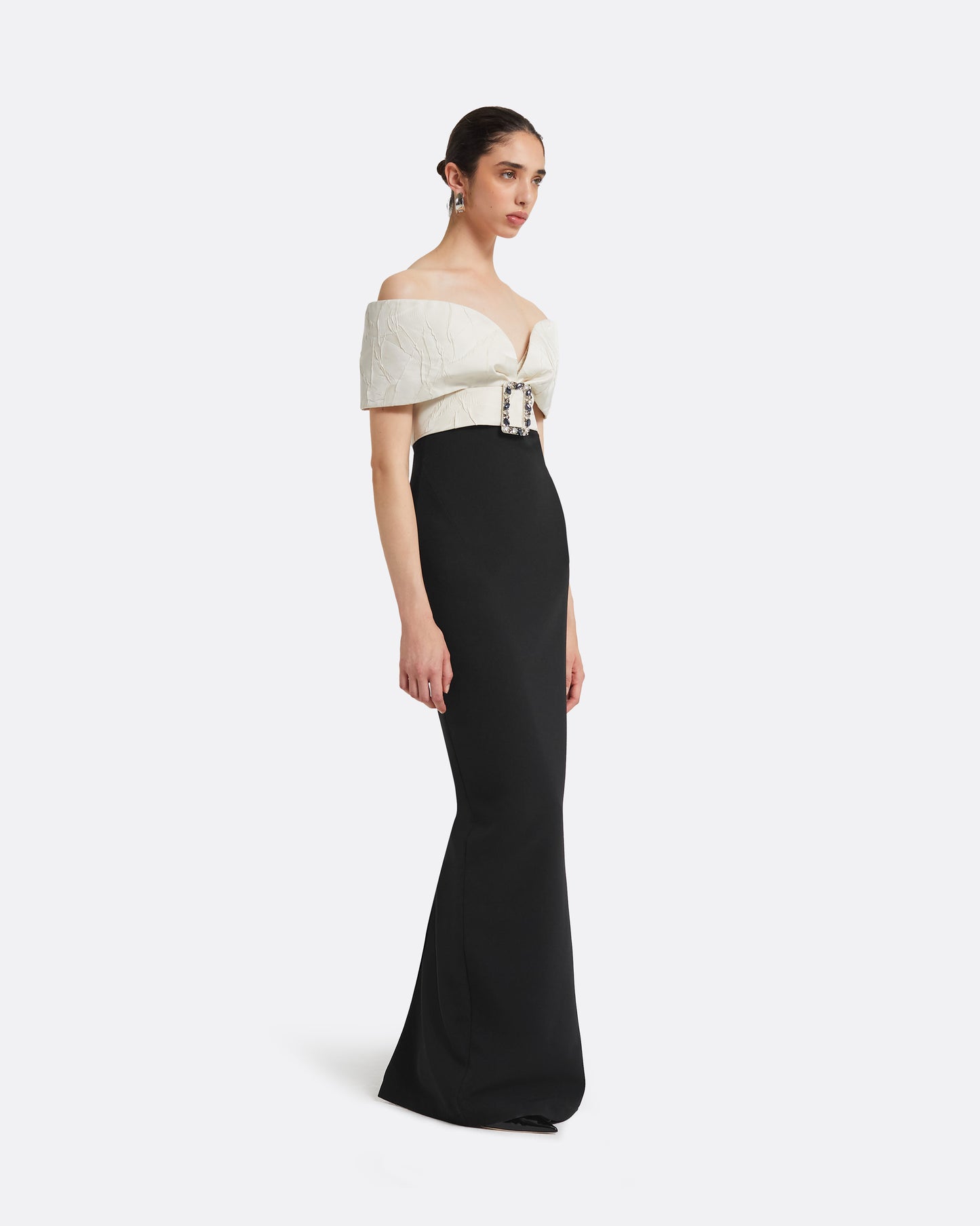 Abike Ivory & Black Long Dress
