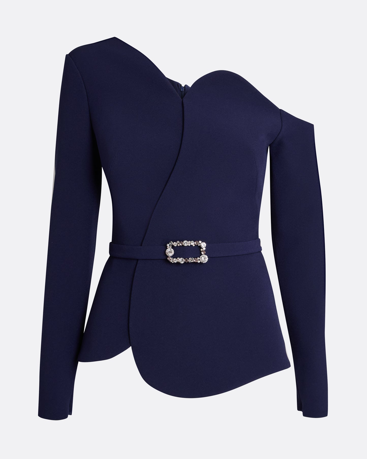 Adil Azurite Blue Top With Embroidered Belt