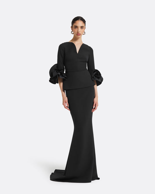 Clemence Black Long Dress