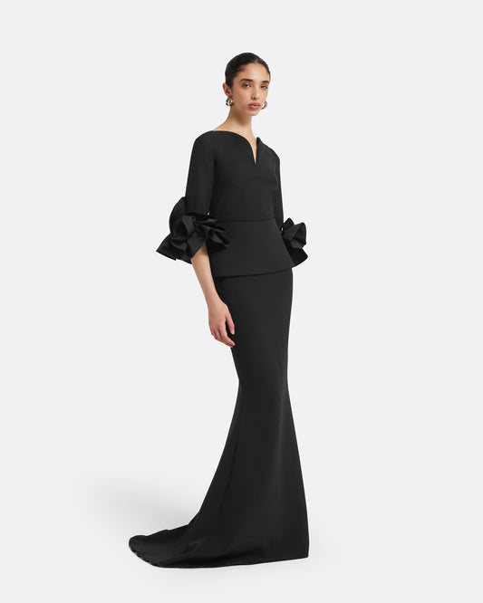 Clemence Black Long Dress