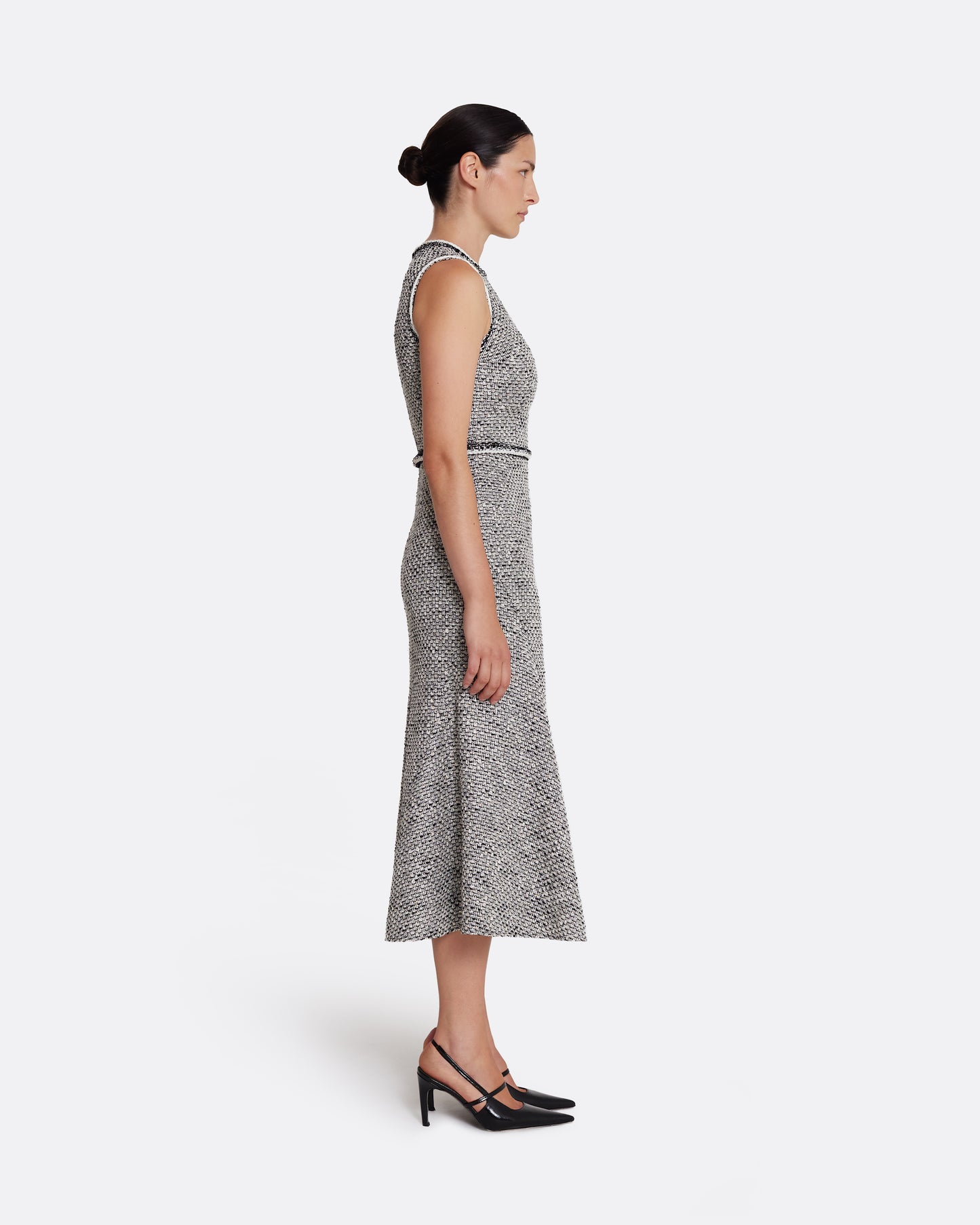 Andrea Midi Dress in Greyscale