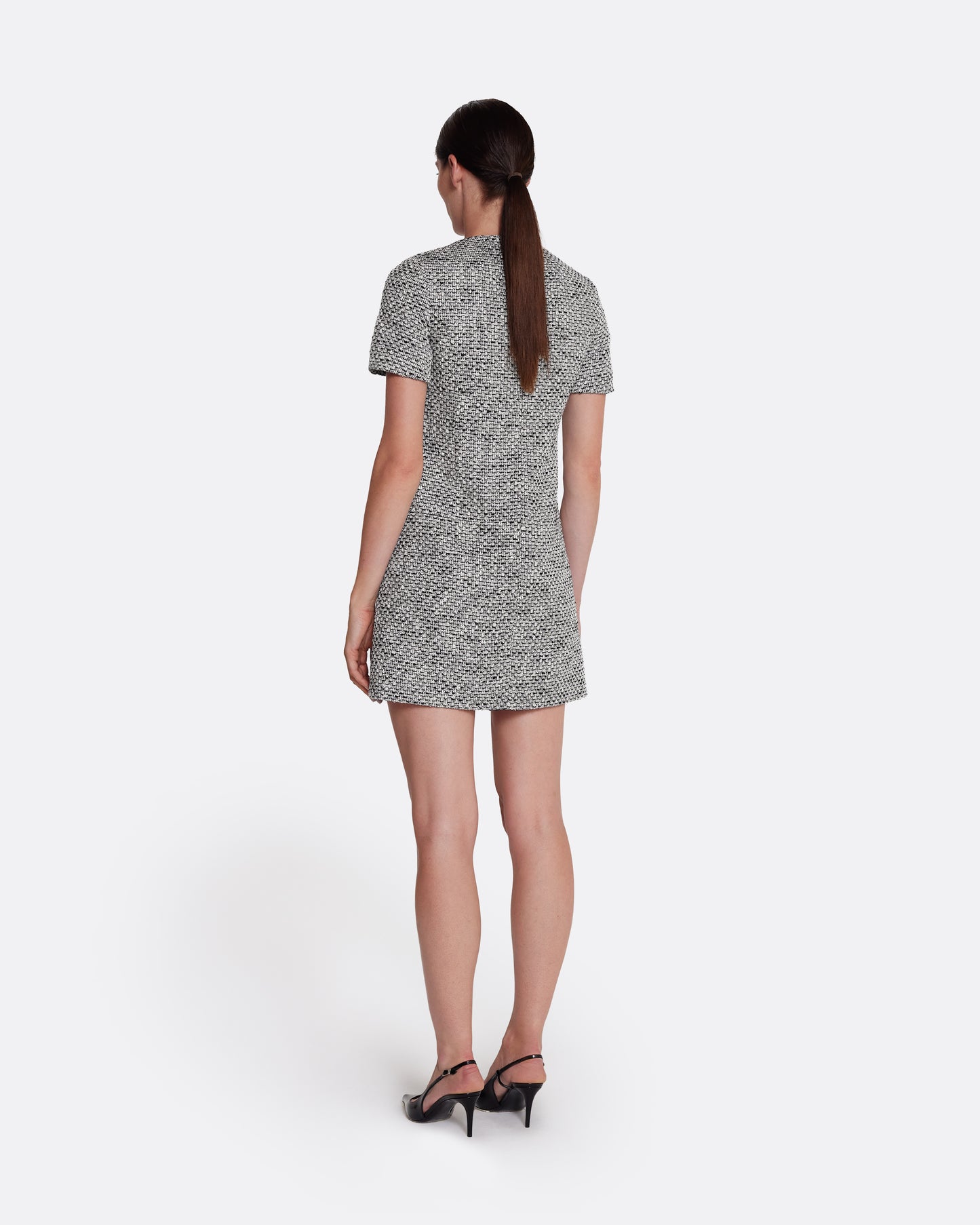 Virna Short Dress in Greyscale