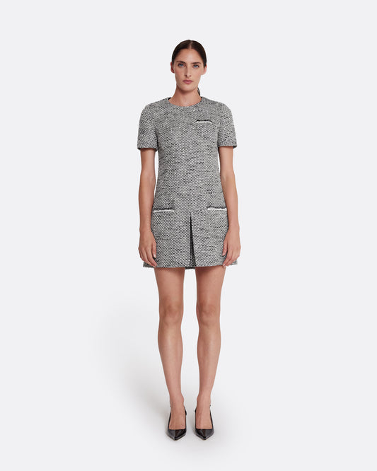 Virna Short Dress in Greyscale