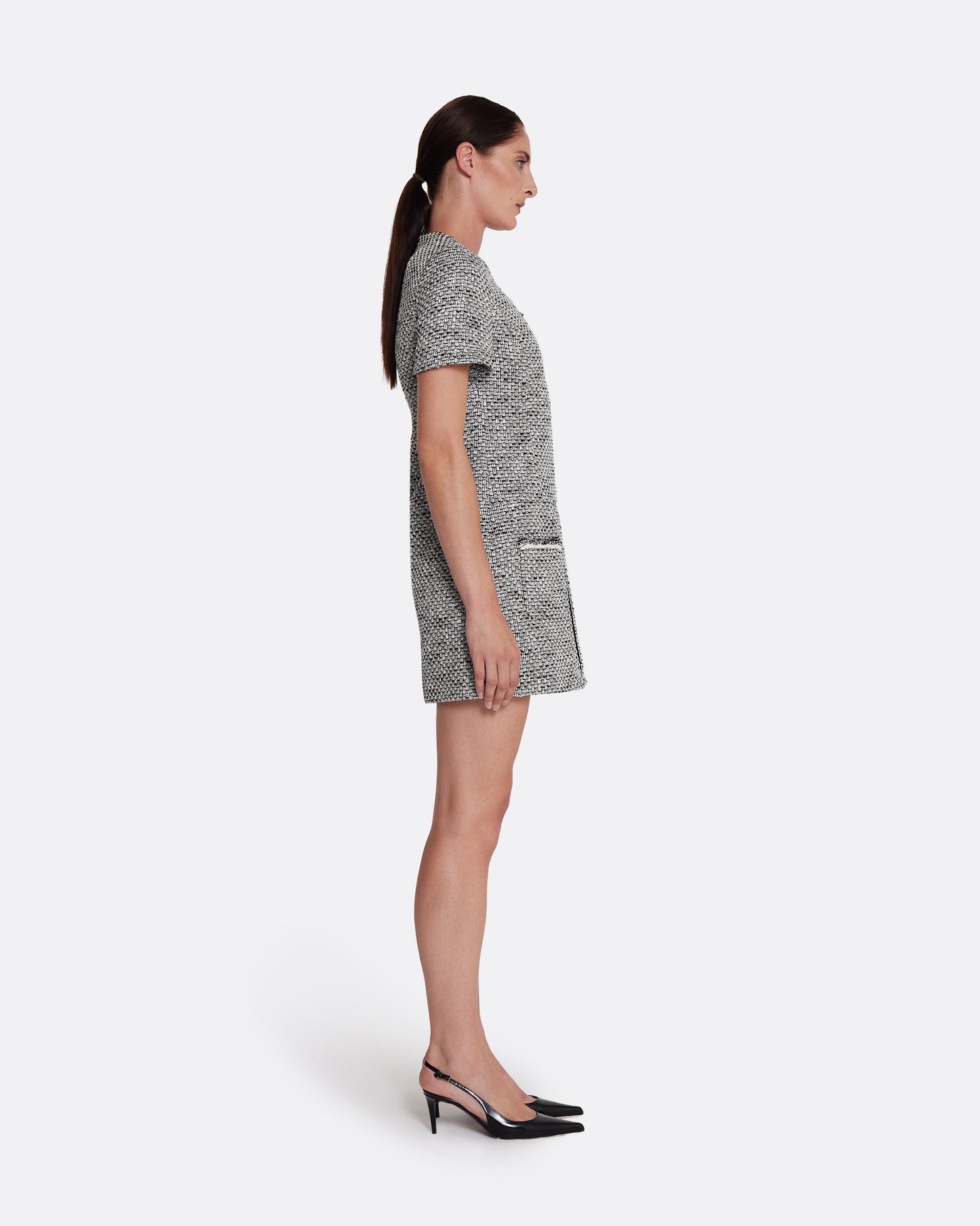 Virna Short Dress in Greyscale