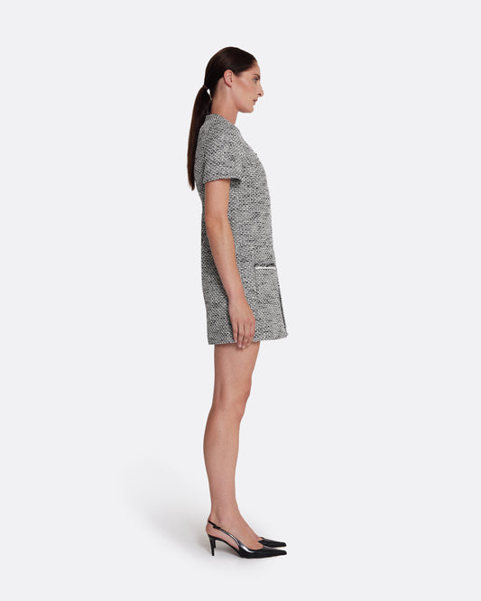 short sleeve midi dress in GREYSCALE WITH GREYSCALE