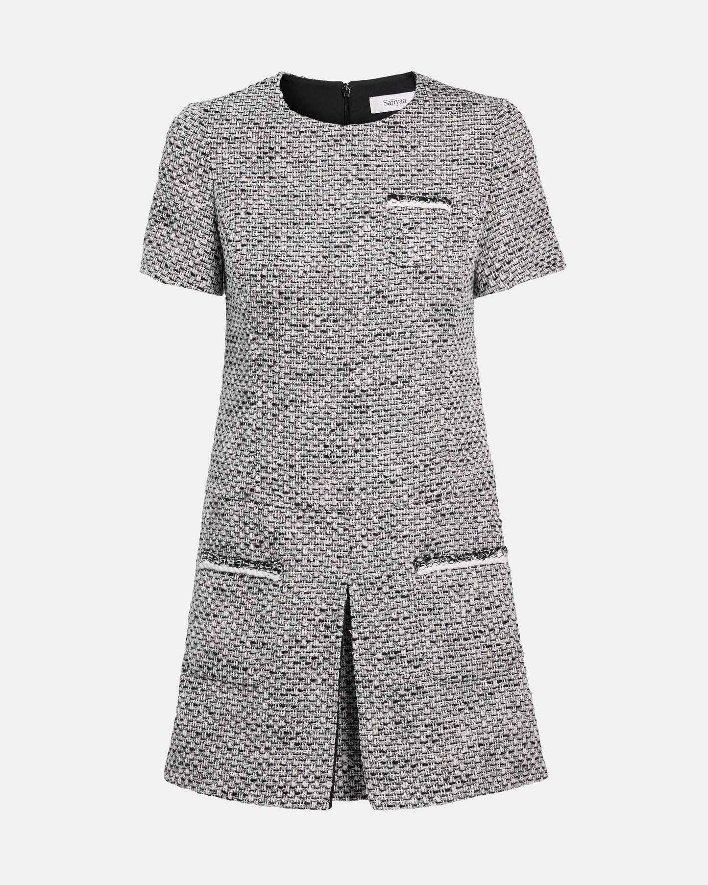 Virna Short Dress in Greyscale
