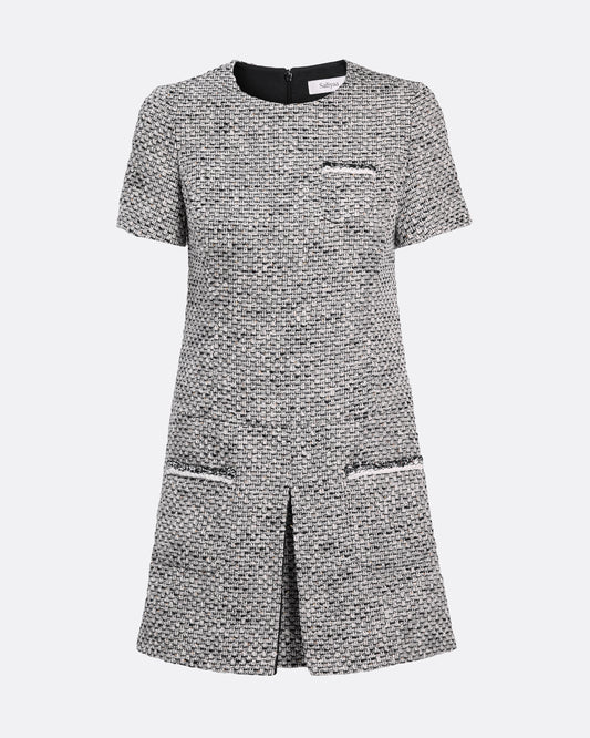 short sleeve midi dress in GREYSCALE WITH GREYSCALE