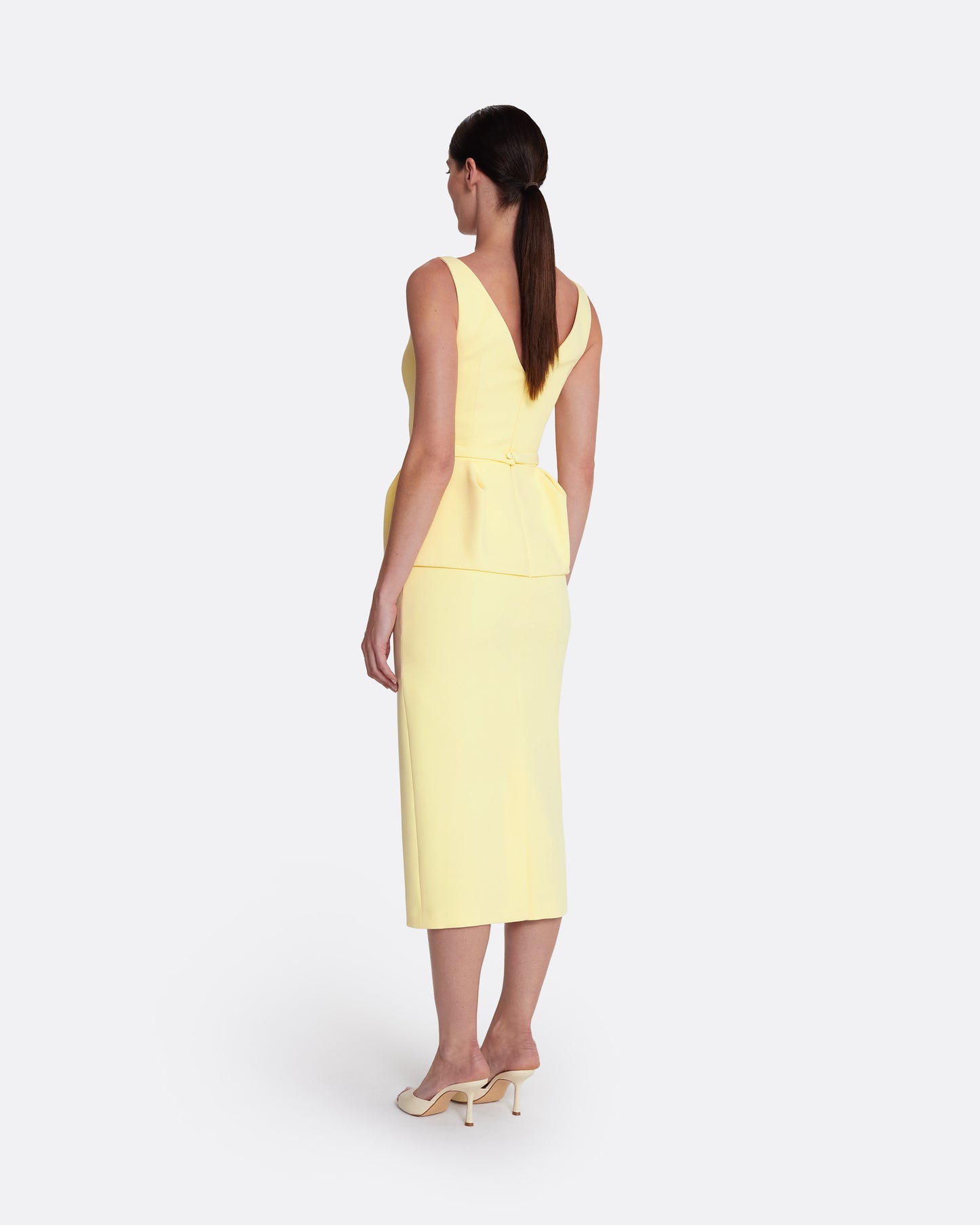 Flaminia Midi Dress Midi in Pale Yellow