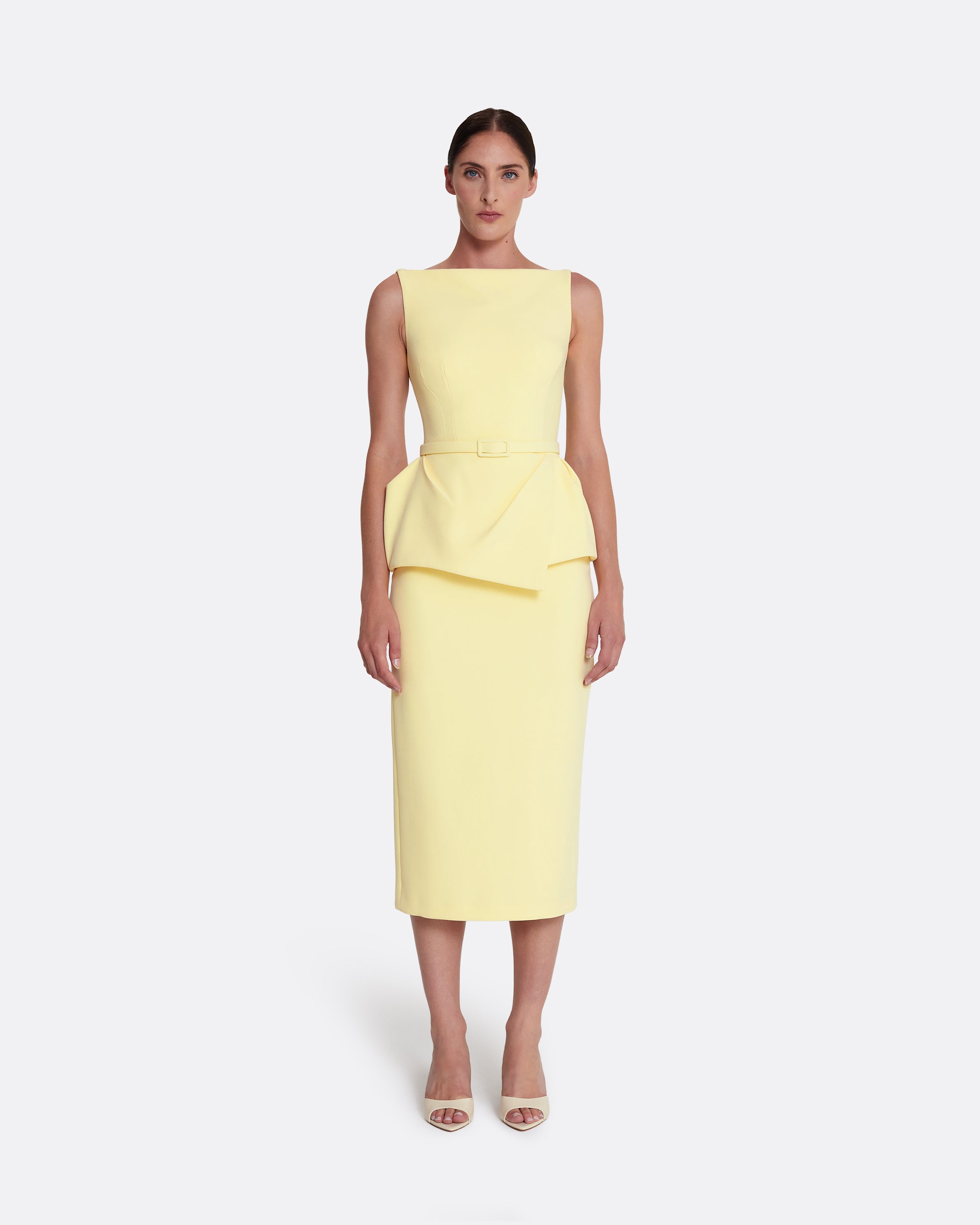 Flaminia Midi Dress Midi in Pale Yellow