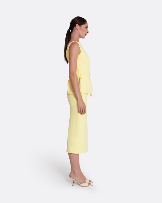 Flaminia Midi Dress Midi in Pale Yellow