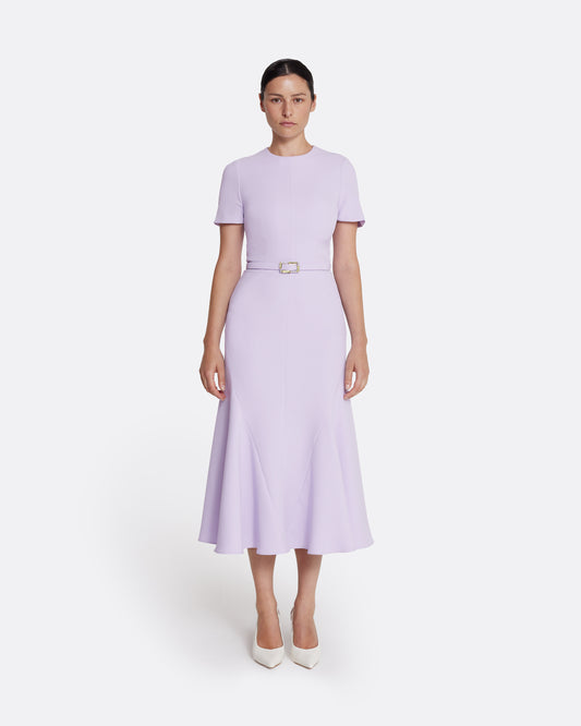 Luisa Midi Dress in Verbena with Gold