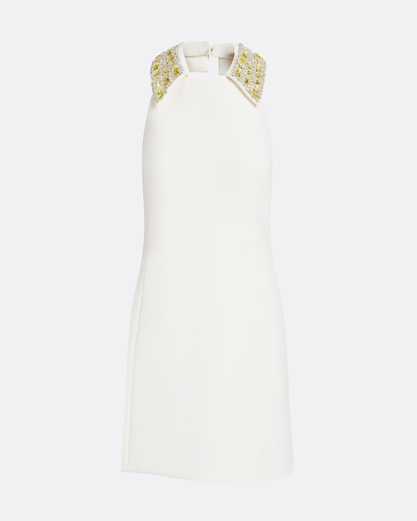 Zura Short Dress in Ivory with Gold Embellishment