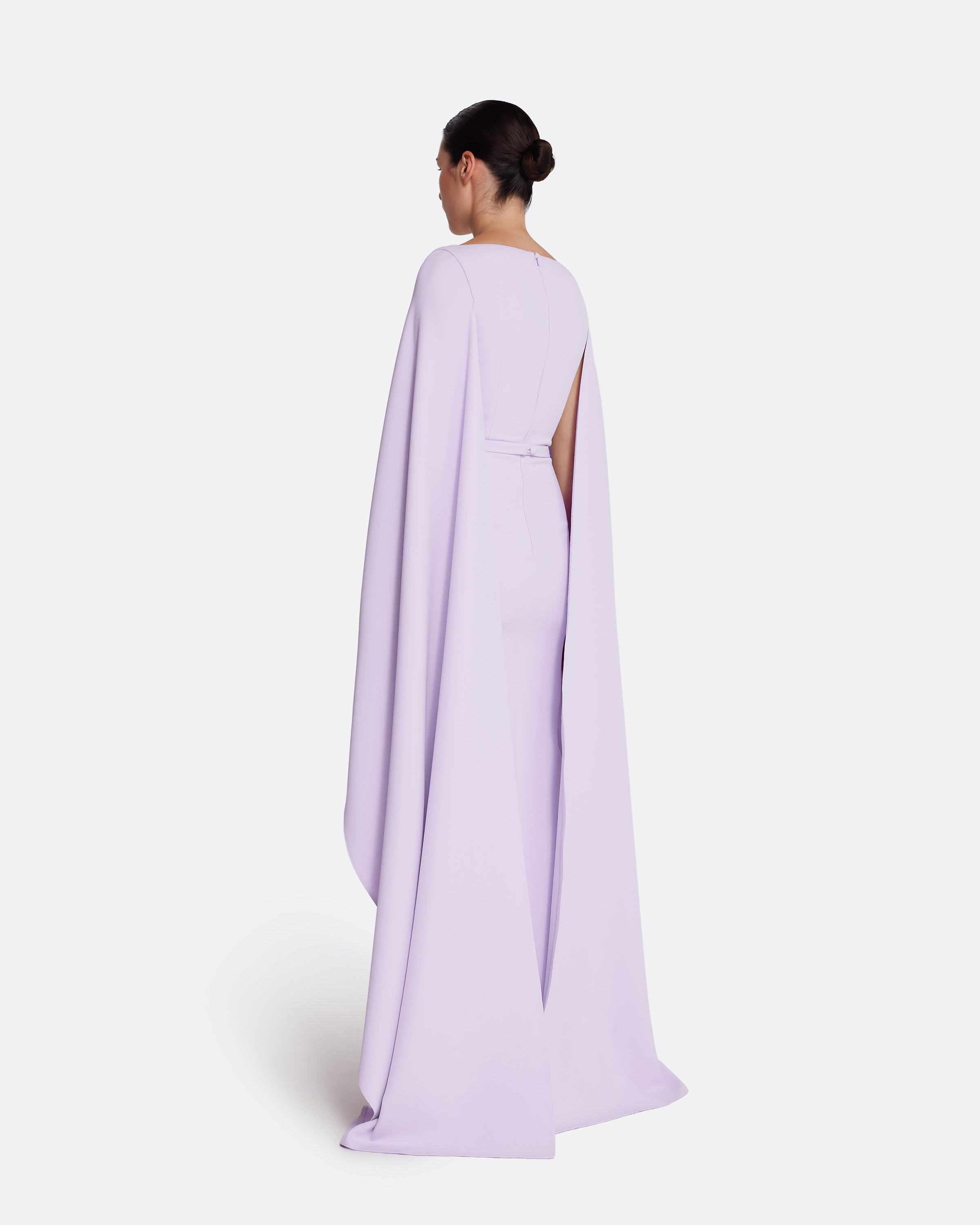 Agata Long Dress in Verbena with Gold – Safiyaa London