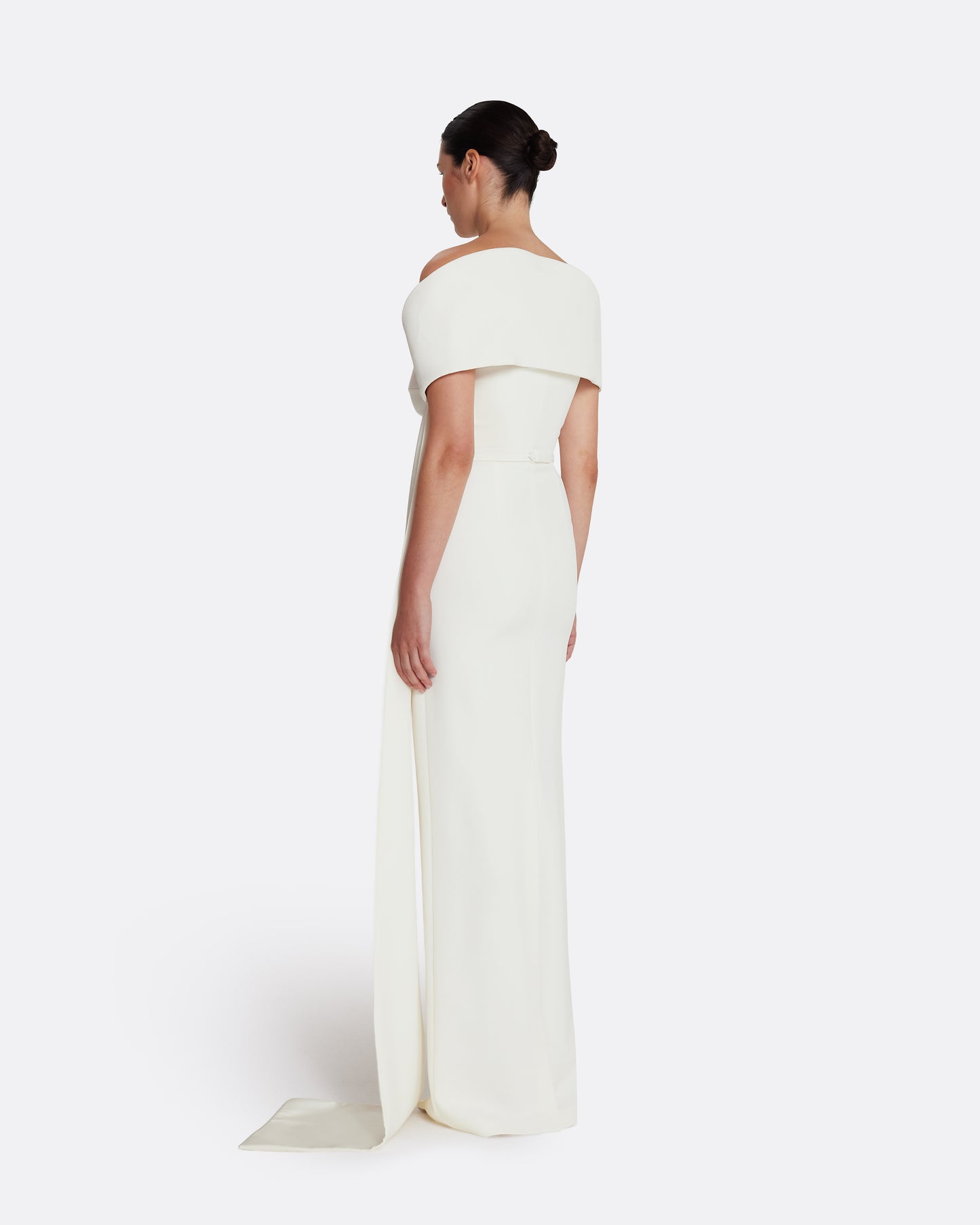 Giorgia Long Dress in Ivory with Embellished Belt