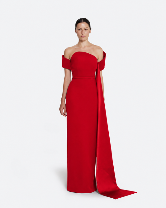 Giorgia Long Dress in Dazzling Red