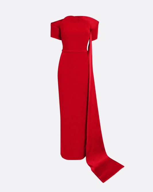 Giorgia Long Dress in Dazzling Red