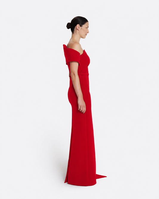 Giorgia Long Dress in Dazzling Red