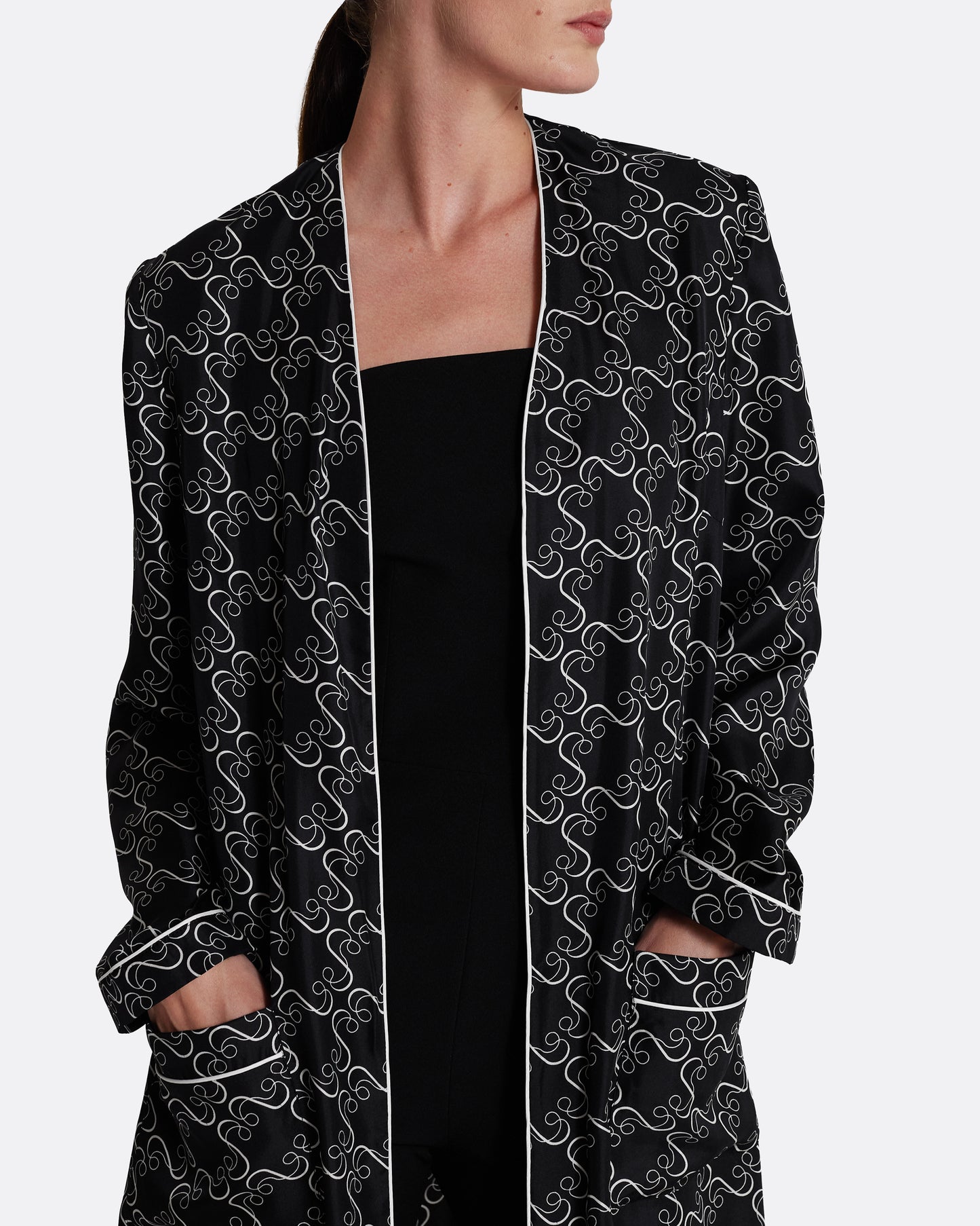 Fiorella Jacket in Ecru on Black