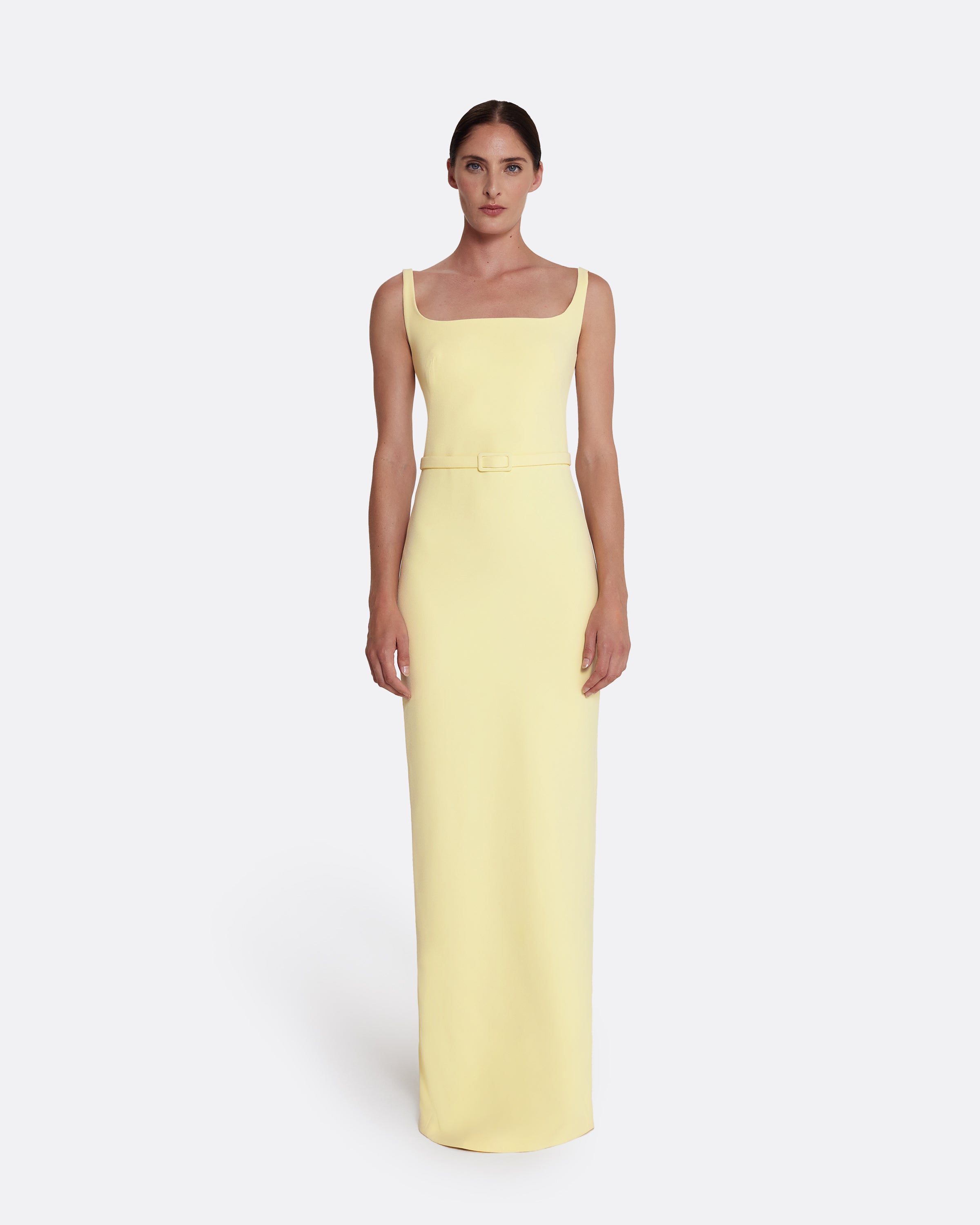 Kristena Long Dress in Pale Yellow