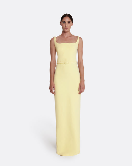 Kristena Long Dress in Pale Yellow