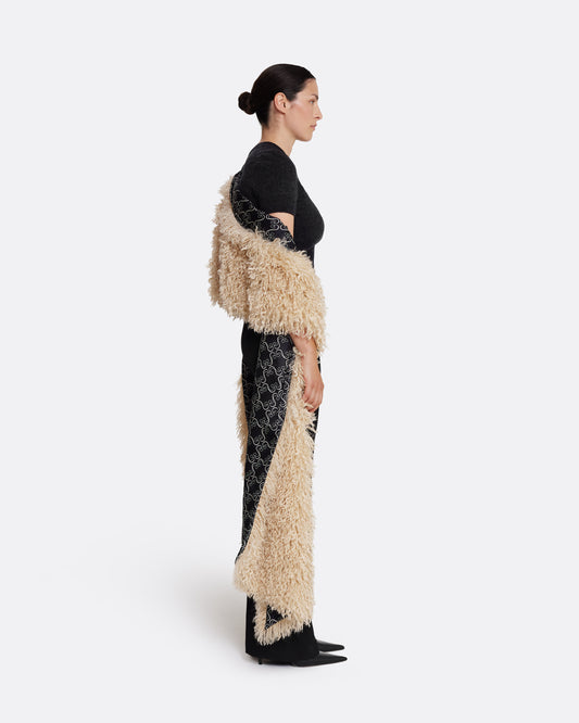 Long Shawl Scarf in Stone