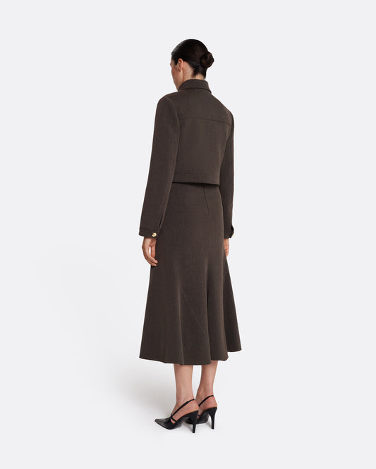 Long sleeves cropped jacket  in SOFT BROWN
