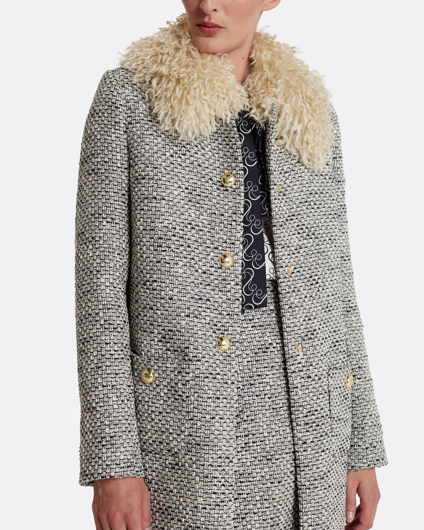 Leonora Jacket in Stone on Greyscale