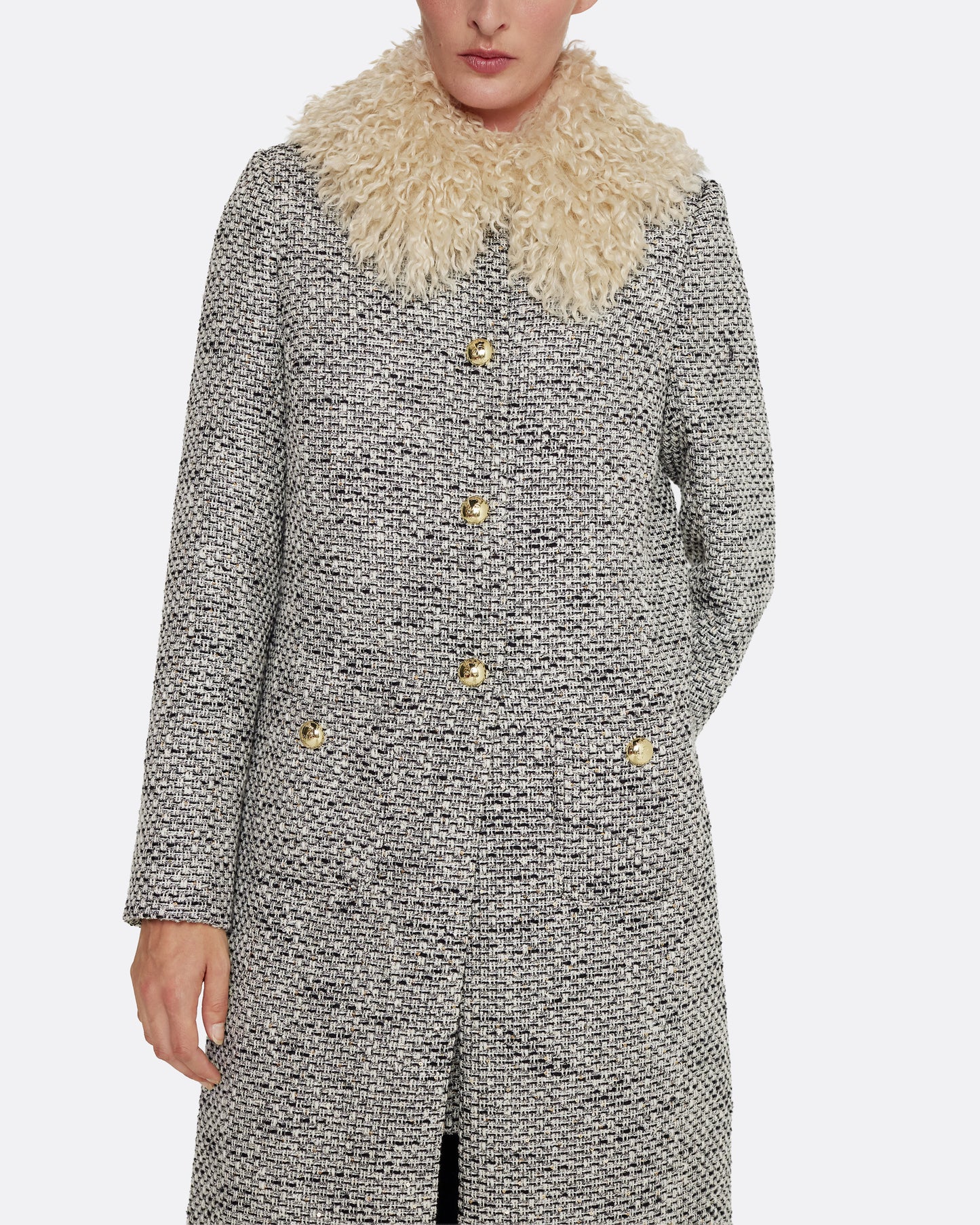 Leonora Jacket in Stone on Greyscale