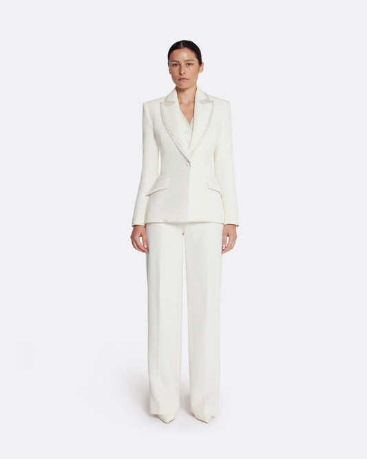 High Waisted wid leg trousers  in IVORY