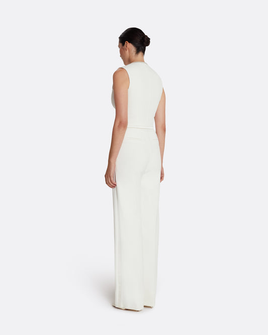 Single breasted, cropped waistcoat in IVORY
