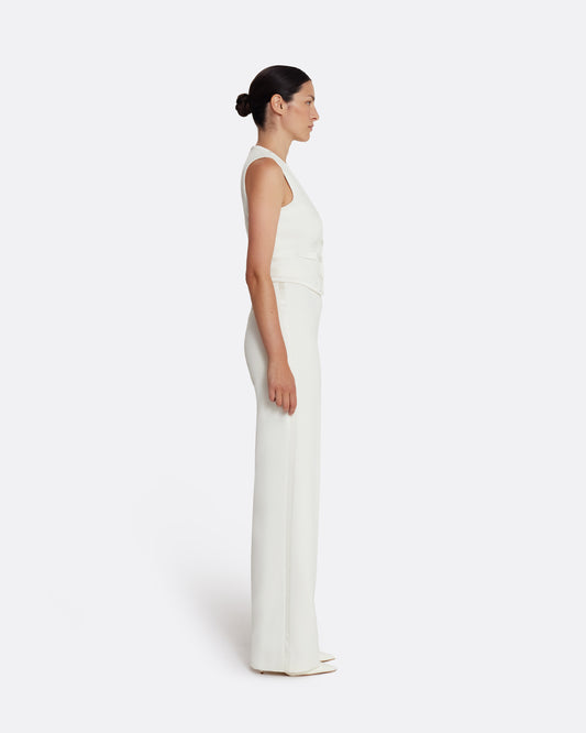 Single breasted, cropped waistcoat in IVORY