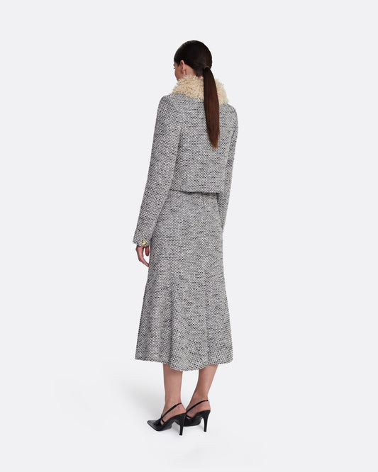 Cropped jacket with pocket details in STONE ON GREYSCALE W GREYSCALE