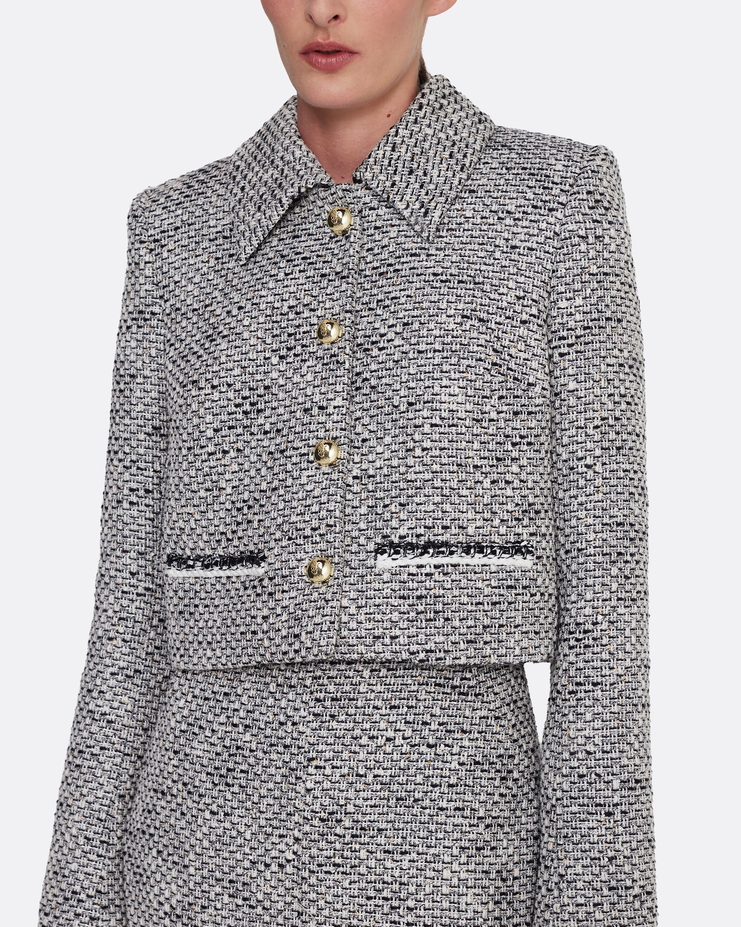 Annalisa Jacket in Stone on Greyscale