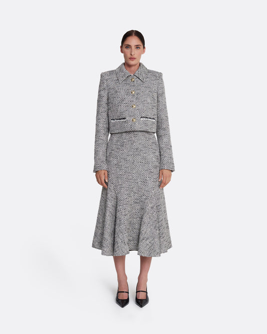 Cropped jacket with pocket details in STONE ON GREYSCALE W GREYSCALE