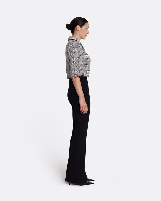 Cropped 3/4 sleeve jacket  in GREYSCALE WITH GREYSCALE