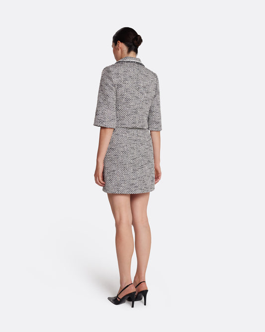 Cropped 3/4 sleeve jacket  in GREYSCALE WITH GREYSCALE