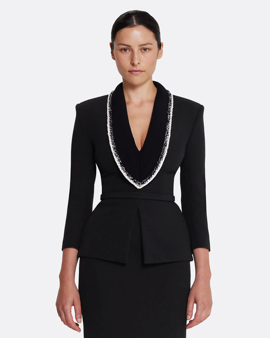 Adelina Top in Black with Greyscale