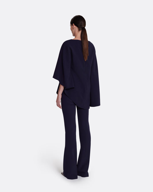 Flowing kaftan top with flattering seam detail  in AZURITE
