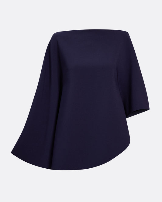Flowing kaftan top with flattering seam detail  in AZURITE