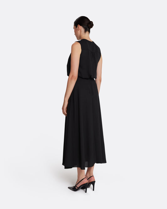 Sleeveles top with tie detail in BLACK