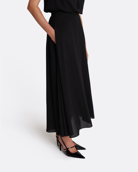 Full circle pleated skirt in BLACK