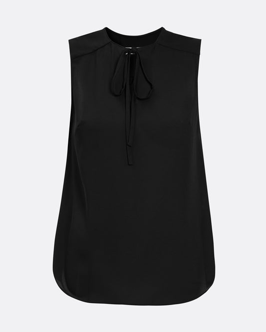 Sleeveles top with tie detail in BLACK