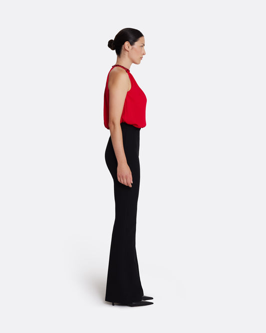 Halter neck style top  in AZALEA RED W MULTI-REDS