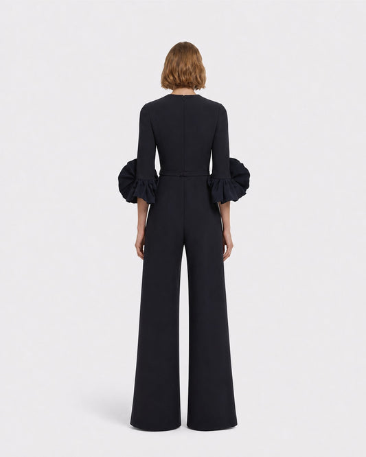 Belen Jumpsuit in Midnight Navy with Embellished Belt